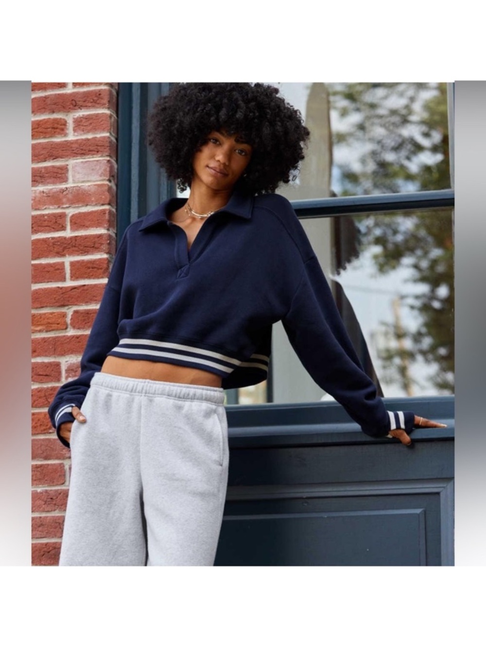 Aerie offline cropped pull over sweater small